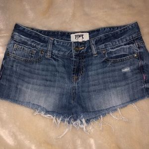 VS PINK Distressed Denim Short